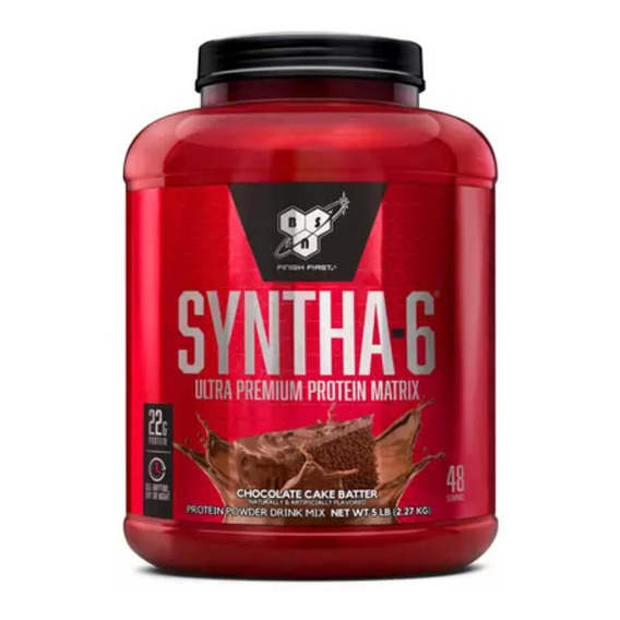 Suplemento en polvo BSN  Ultra Premiun Protein Matrix Syntha-6 proteína sabor chocolate cake batter en pote de 2.27kg