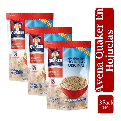 Avena Quaker En Hojuelas Original 350 Gr X3 Uds