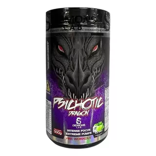 Suplemento Em Pó Demons Lab Psichotic Dragon Pré Treino Sabor Fruit Punch Em Pote De 500ml