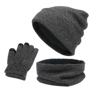  Gorro Bufanda Cuello Guantes Pantalla Táctil Unisex Inviern