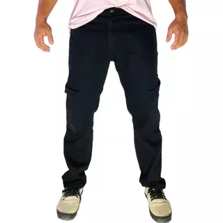 Jeans Mom Cargo Carpintero Negro Gris Hombre Pantalon Jean