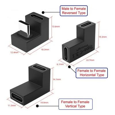 Cablecc 3 Unidades/lote Usb 3.1 Tipo C Macho Hembra A Usb-c