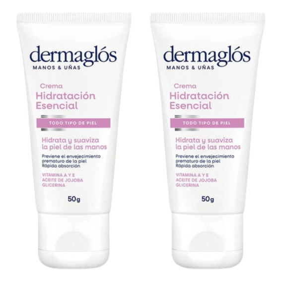 Combo X2 Dermaglos Crema Manos Hidratación Esencial 50gr