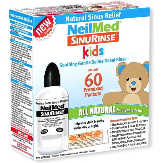 Kit Lavado Nasal Neilmed Sinus Rinse Niños Kids 60 Sobres