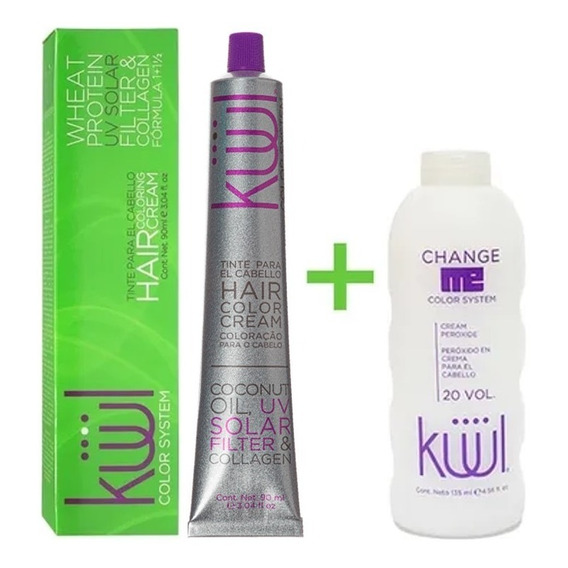 Kit Tinta Kuul  Tinte tono 1a negro azulado para cabello