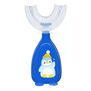 Cepillo Dental Para Bebé En Forma De U-silicona No Toxico Color Azul