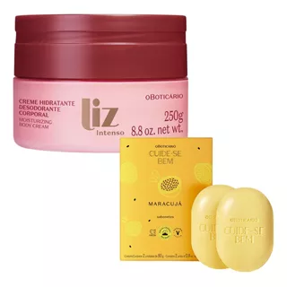 Creme Liz Intenso + Sabonetes Cuide-se Bem Feira Maracujá 