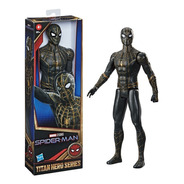 Spiderman Con Traje Negro C/ Dorado No Way Home 30 Cm Hasbro