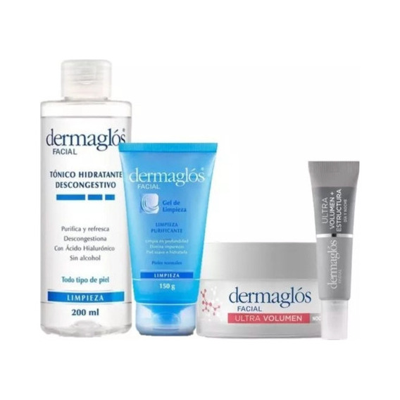 Kit Facial Dermaglós Rutina Experta De Noche Ultra Volumen 