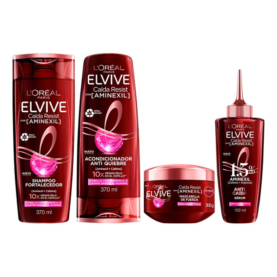 Rutina Total Anti-caída Elvive 370ml Sh+aco+ctt+serum