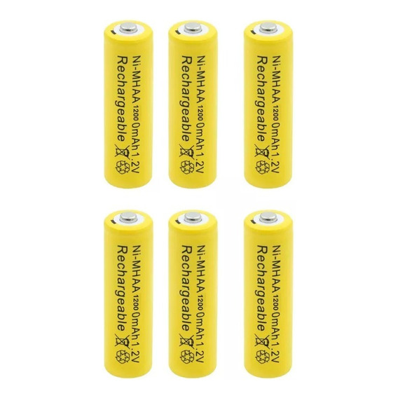 Pack 6 Batería Aa Recargables Ni-mh 1200 Mah 1,2v