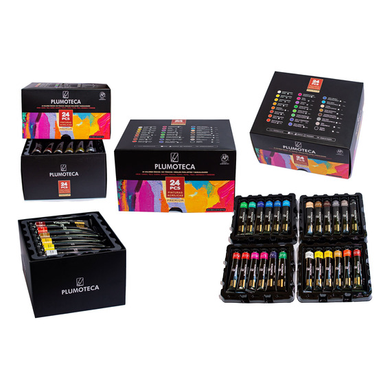 Pintura Acrílica Profesional 24 Colores Con 22ml Plumoteca