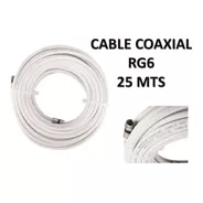 Cable Coaxial Rg6 De 25 Mts Con Conectores Incluidos