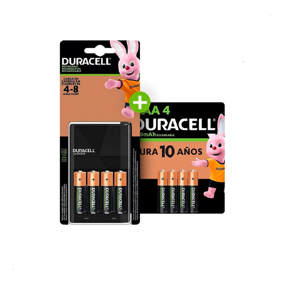 Cargador + 4 Pilas Aa Y 4 Pilas Aaa Recargables Duracell