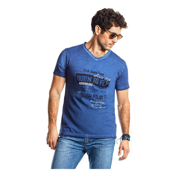 Polera Hombre Virginia Azul Ferouch Ss 2022