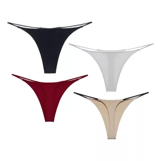 Pack De 4 Tangas Sexy De Cintura Baja Para Mujer