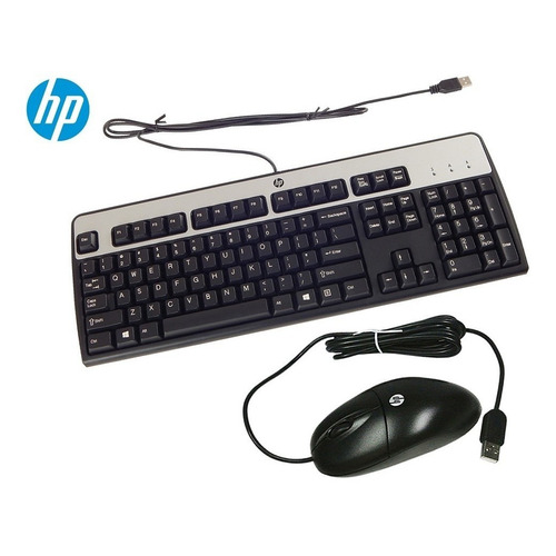 Teclado + Mouse Usb Hp 631341-b21 Para Servidor En Ingles Us Color del teclado Negro