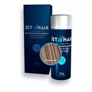 Jet Hair 25g Castanho Claro Queratina Em Pó Calvície