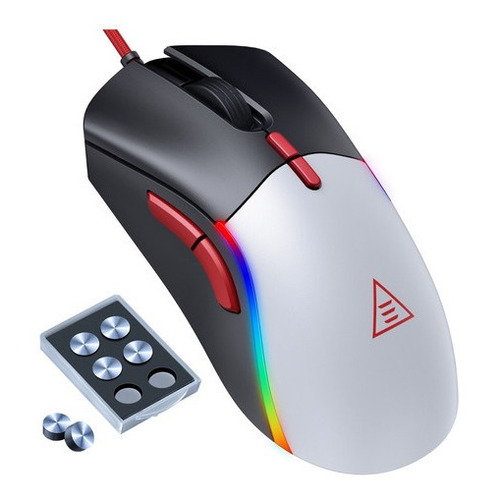 Ratón Gamer Eksa Em200 12000 Dpi USB RGB negro/blanco color blanco