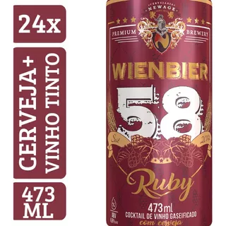 Kit Cerveja Wienbier 58 Ruby De Vinho Tinto De 473ml (24 Un)