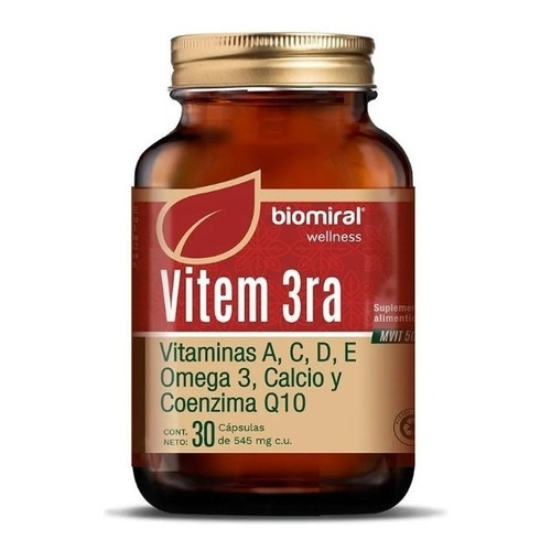 Biomiral Vitem 3ra Vitamena A, C, D, E, Omega3 Y Calcio