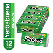 Trident® Chicle Sin Azúcar Pack Sabor Yerbabuena 12 Unidades