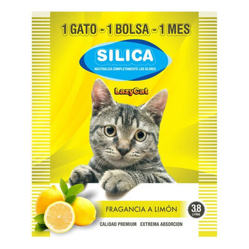 Piedras Para Gato Silica Limón Lazy Cat 3.8lts Absorbentes