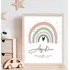 Cuadros Infantil Nacimiento 20x25 Chato Datos Bebé Arcoiris