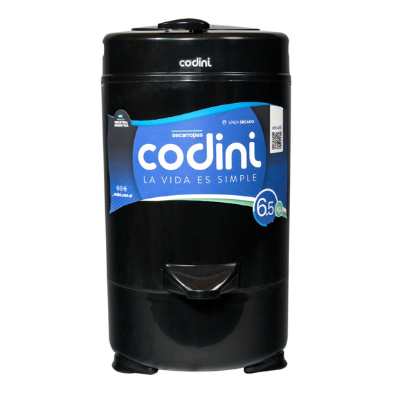 Secarropas Codini Innova Negro 6.1kg Tambor Acero Inox