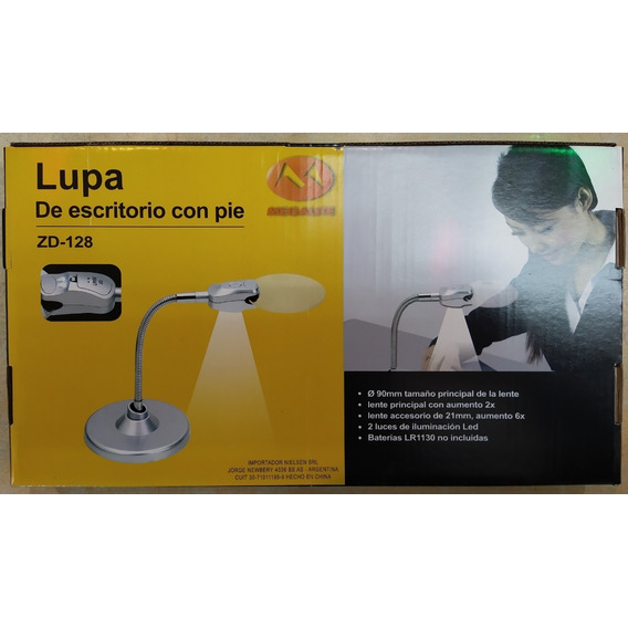 Lupa De Escritorio Con Pie Y Luz Led Megalite Zd-128