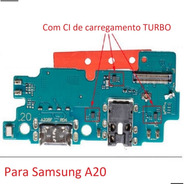 Sub Placa Conector Carga P2 Microfone Galaxy A20 A205 Turbo