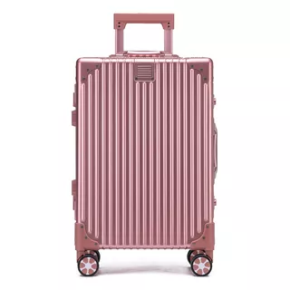 Valija Carry On Cabina De Aluminio T-onebag Candato Tsa Ruedas 360 Grados Color Rosa
