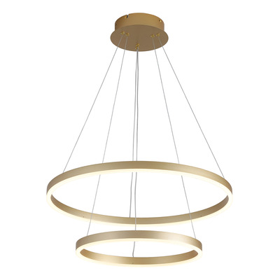 Colgante Aro Doble Led Dorado L8360 60w Alta Potencia Mks 