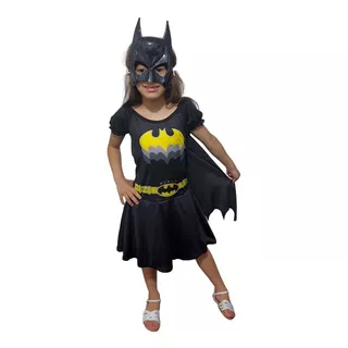 Fantasia Da Batgirl Infantil Vestido Com Mascara 