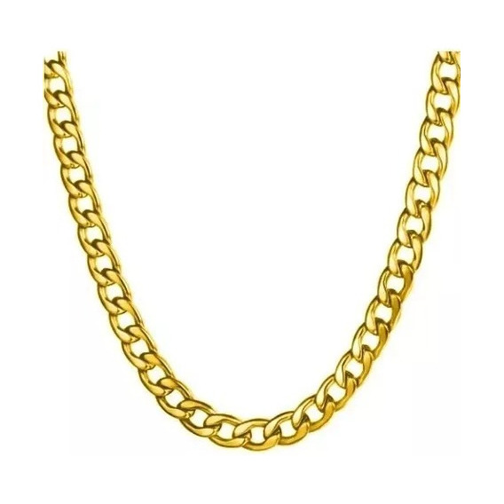 Cadena Oro Estilo Cubana Unisex De Acero Inoxidable/plateado