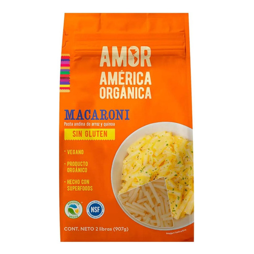 Macaroni Sin Gluten Amor América Orgánica 907g