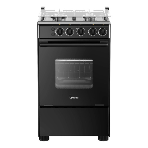 Cocina A Gas Midea 4 Quemadores Mcg-4qsg20nsbk Color Negro