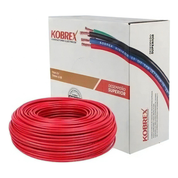 Cable Kobrex 100 Mts. Cal. 10 100% Cobre Thw-ls/thhw-ls Color de la cubierta Rojo