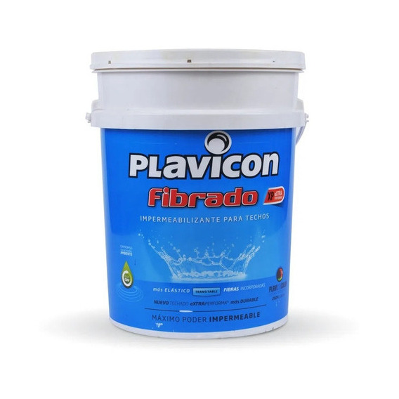 Plavicon Fibrado Impermeabilizante Para Techos 20kg Color Blanco