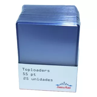 25 Toploaders 55pt 22mm Rígido Cards Insert Com Película
