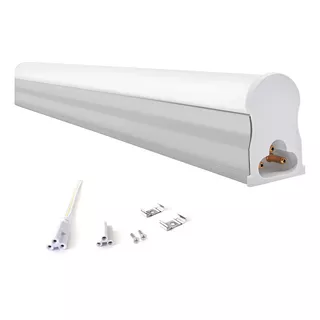 Led Tubular T5 60cm 10w C/calha Acoplada Completa Luz Neutro