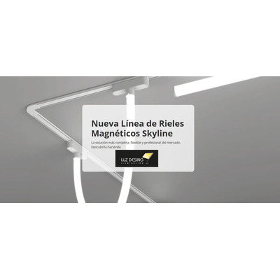 Riel Magnetico Skyline Blanco Macroled 3m, Dc48v, Con Endcap Blanco