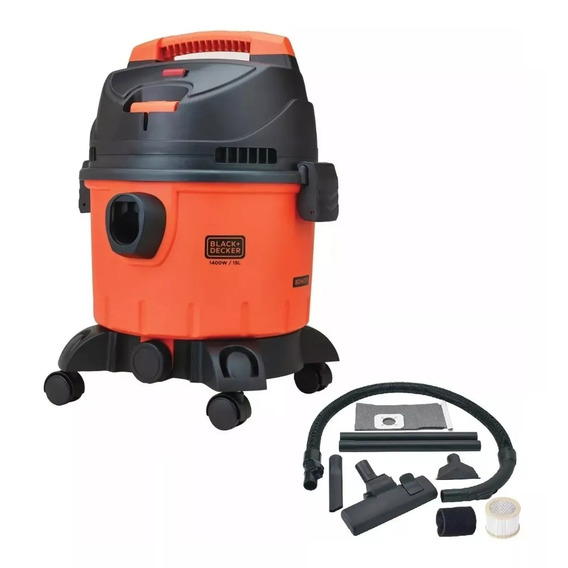 Aspiradora De Polvo Y Agua Black Decker 1400w 15lts Bdwd15 Black + Decker Bdwd15-ar Color Naranja