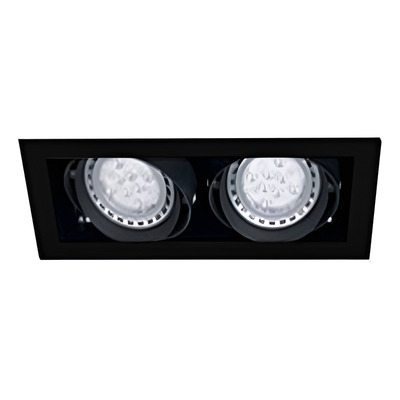Embutido 2 Luces Negro Cardanico Apto Led Ar111 Lucciola Negro