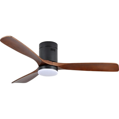 Ventilador De Techo 3 Palas Negro Con Led 301b Control Laft