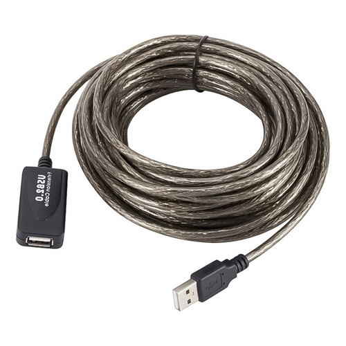 Cable Usb 10 Metros Extension Activo Macho A Usb Hembra 2.0 Color Negro