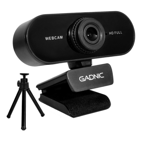 Web Cam Pc Gadnic Webcam Pro 1080p Microfono + Tripode Color Negro