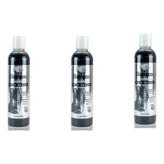 Shampoo Essentials Para Perro Pelo Negro 250 Ml 3 Pzas