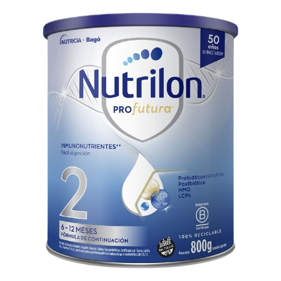 Nutrilon Profutura 2 Fórmula Lactéa Infantil Polvo X 800 Gr