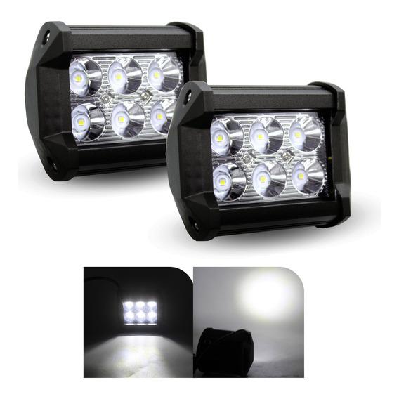 Faros 6 Led Tipo Concha Luz Fija Y Estrobo (par)